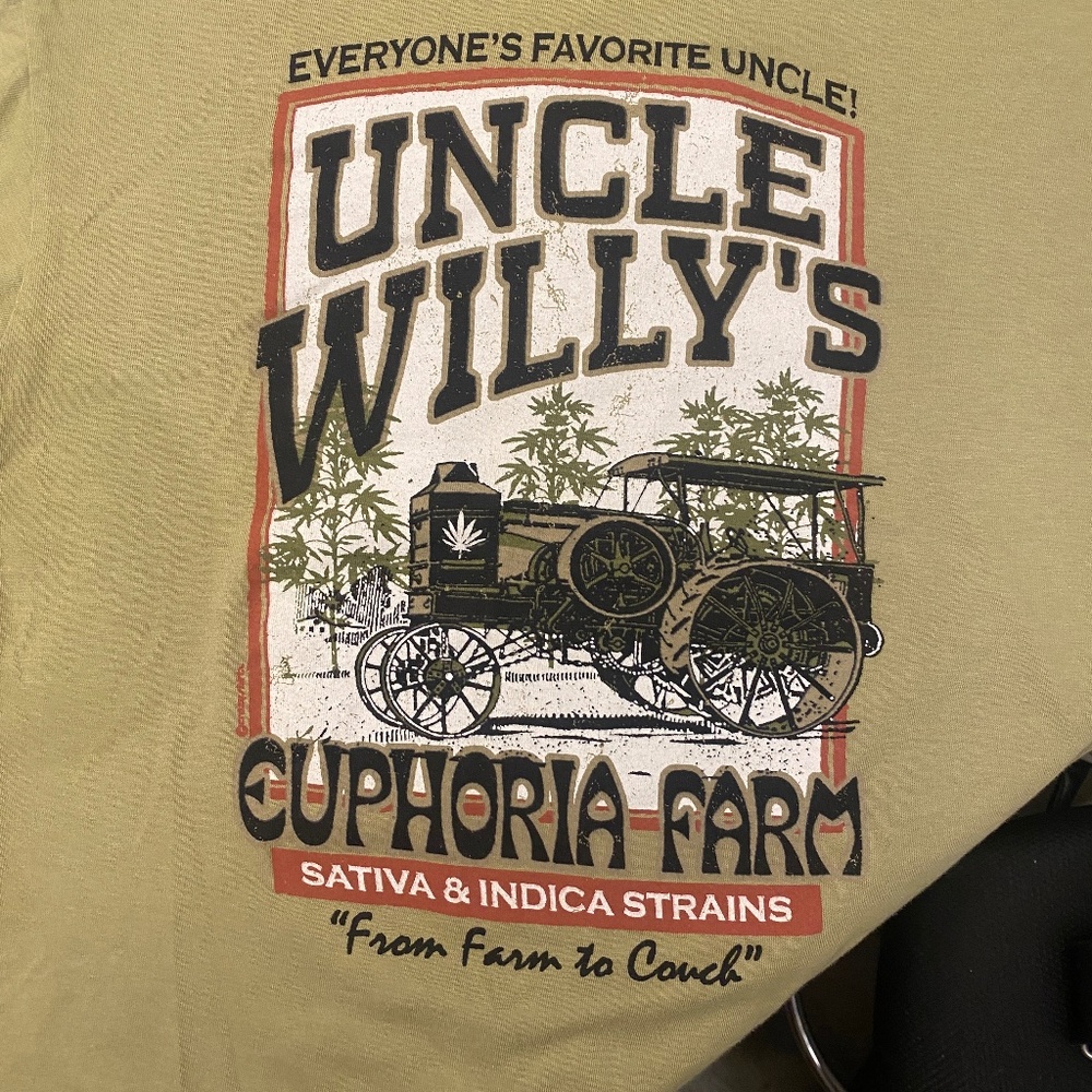 Uncle Willie's Euphoria Farm Hemp Dyed Short Sleeve Crewneck Tee by Crazy Shirts